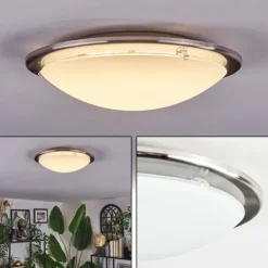 Brena Plafonnier LED Nickel mat, 1 lumière