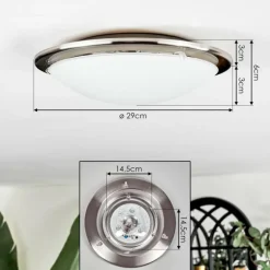 Brena Plafonnier LED Nickel mat, 1 lumière