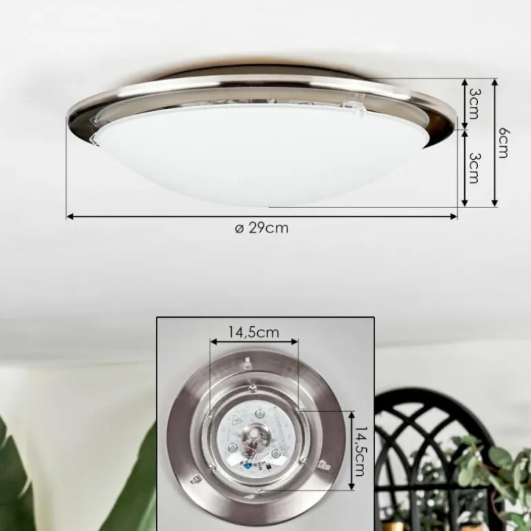 Brena Plafonnier LED Nickel mat, 1 lumière