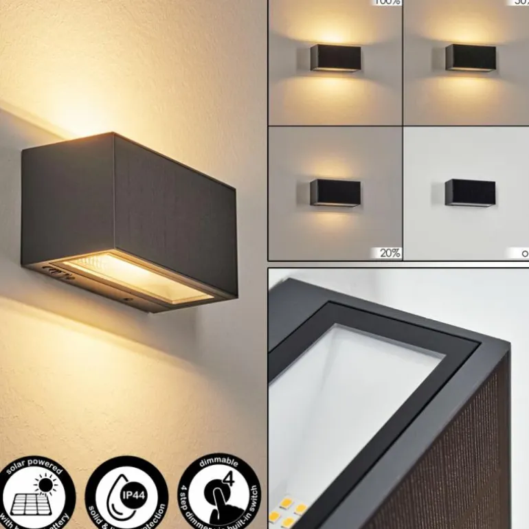 Brydebjerg Lampe murale d´extérieur, Luminaire Up & Down, Applique murale LED Noir, 1 lumière