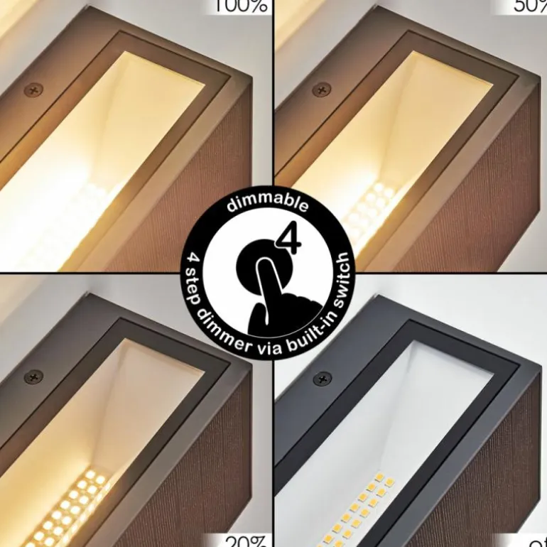 Brydebjerg Lampe murale d´extérieur, Luminaire Up & Down, Applique murale LED Noir, 1 lumière