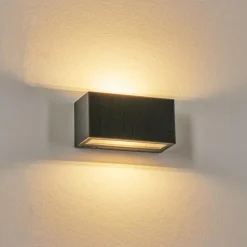 Brydebjerg Lampe murale d´extérieur, Luminaire Up & Down, Applique murale LED Noir, 1 lumière