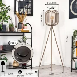 Bystrup Lampadaire Beige, Sable, 1 lumière