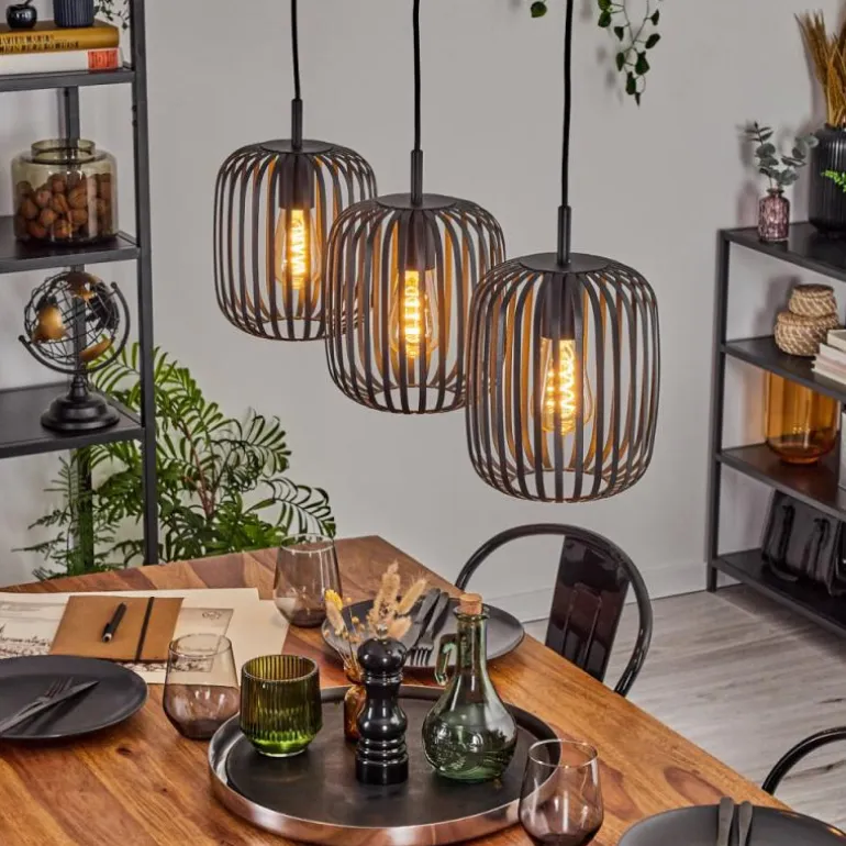 Bystrup Suspension, Suspension Noir, 3 lumières
