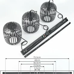 Bystrup Suspension, Suspension Noir, 3 lumières