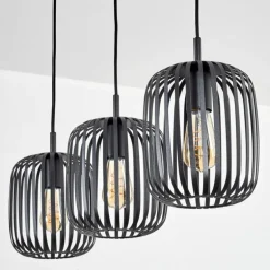 Bystrup Suspension, Suspension Noir, 3 lumières