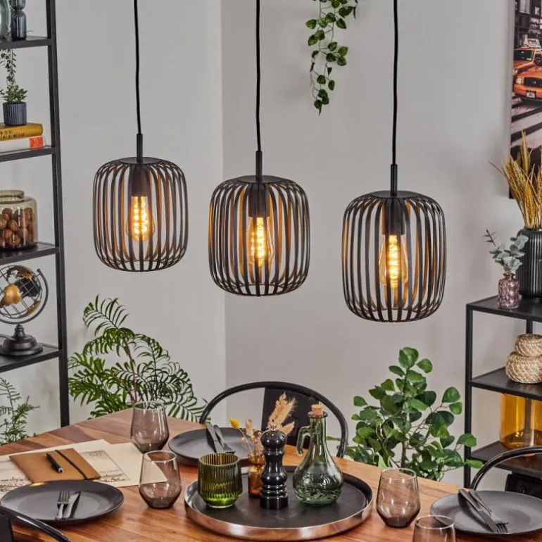 Bystrup Suspension, Suspension Noir, 3 lumières