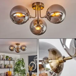 Cabalonga Plafonnier, Boule lumineuse Laiton, 3 lumières