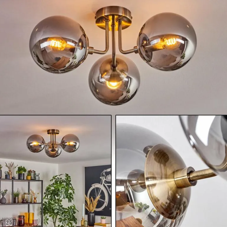Cabalonga Plafonnier, Boule lumineuse Laiton, 3 lumières