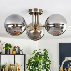 Cabalonga Plafonnier, Boule lumineuse Laiton, 3 lumières