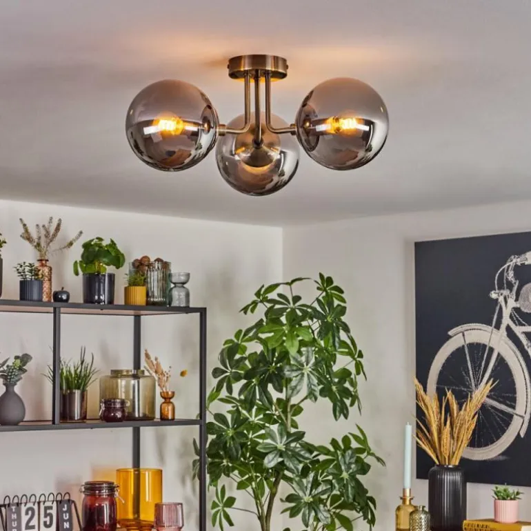 Cabalonga Plafonnier, Boule lumineuse Laiton, 3 lumières