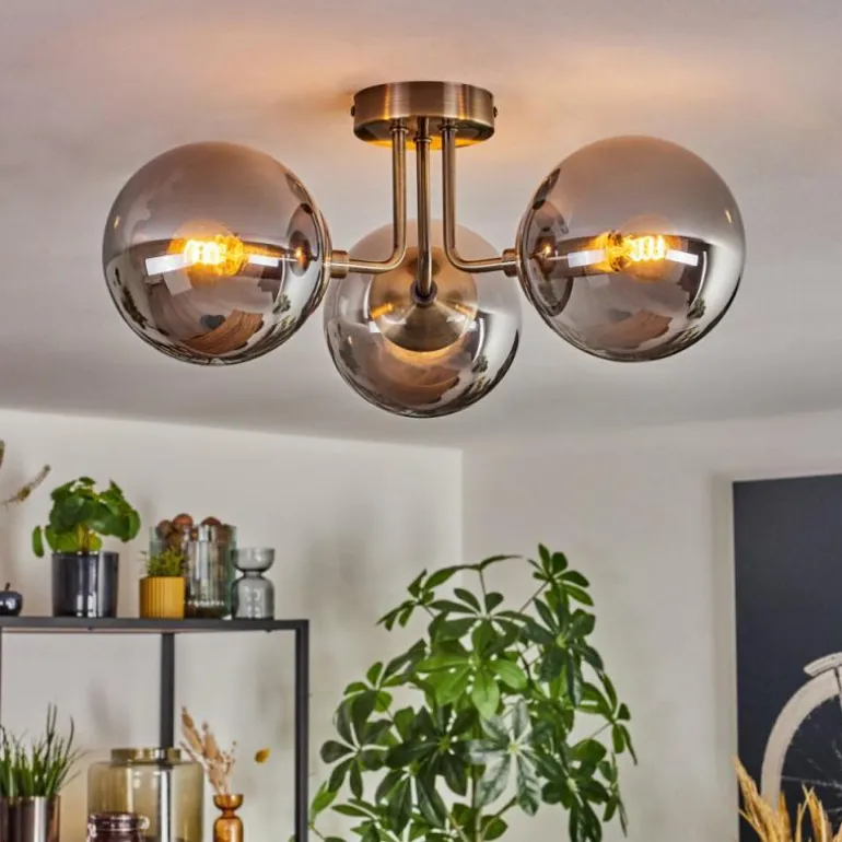 Cabalonga Plafonnier, Boule lumineuse Laiton, 3 lumières