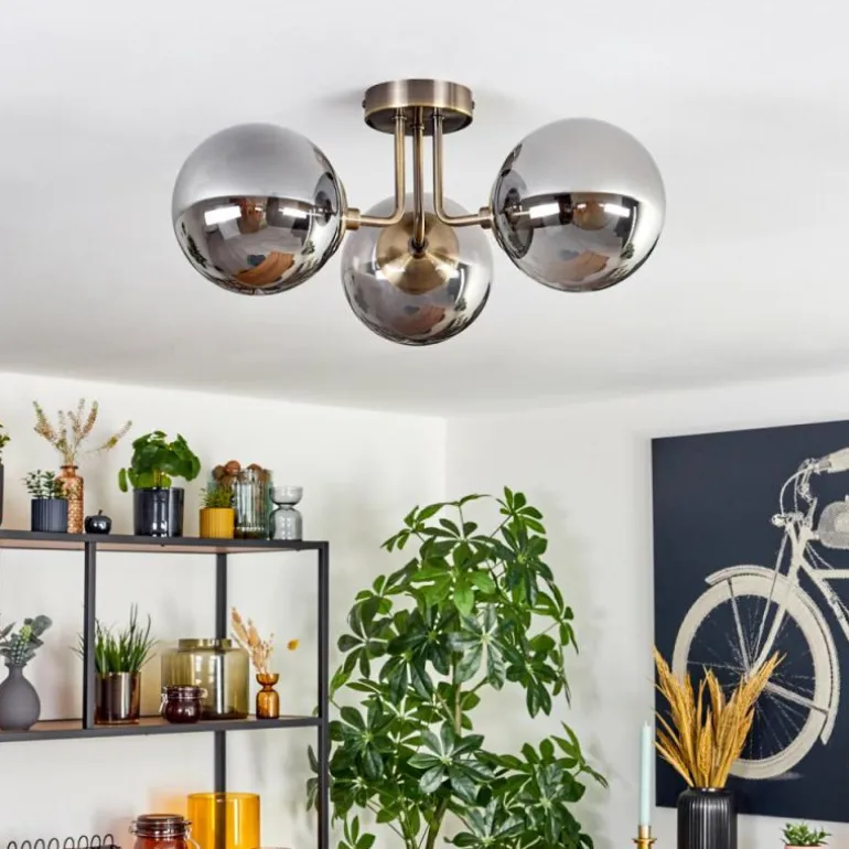 Cabalonga Plafonnier, Boule lumineuse Laiton, 3 lumières