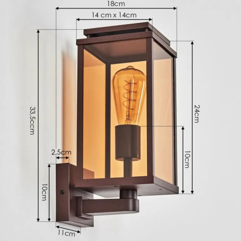 Cadafaes Lampe murale d´extérieur Rouille, 1 lumière
