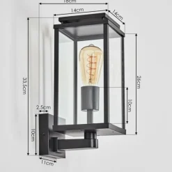 Cadafaes Lampe murale d´extérieur Noir, 1 lumière