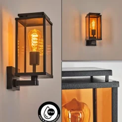 Cadafaes Lampe murale d´extérieur Noir, 1 lumière