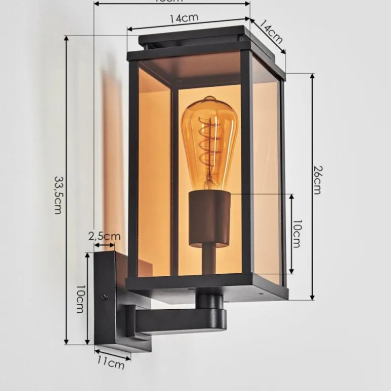 Cadafaes Lampe murale d´extérieur Noir, 1 lumière
