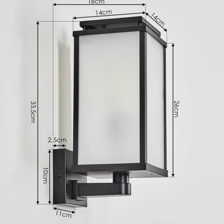 Cadafaes Lampe murale d´extérieur Noir, 1 lumière