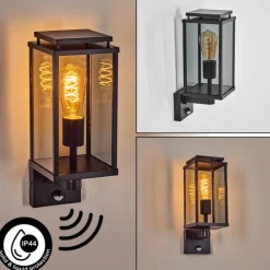 Cadafaes Lampe murale d´extérieur Noir, 1 lumière, Détecteur de mouvement