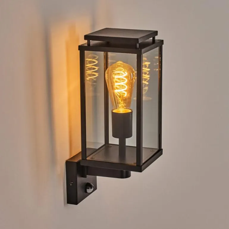 Cadafaes Lampe murale d´extérieur Noir, 1 lumière, Détecteur de mouvement