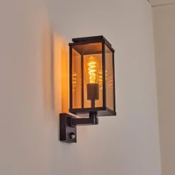 Cadafaes Lampe murale d´extérieur Noir, 1 lumière, Détecteur de mouvement