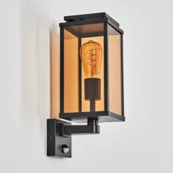 Cadafaes Lampe murale d´extérieur Noir, 1 lumière, Détecteur de mouvement