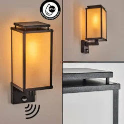 Cadafaes Lampe murale d´extérieur Noir, 1 lumière, Détecteur de mouvement