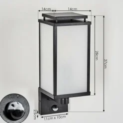 Cadafaes Lampe murale d´extérieur Noir, 1 lumière, Détecteur de mouvement
