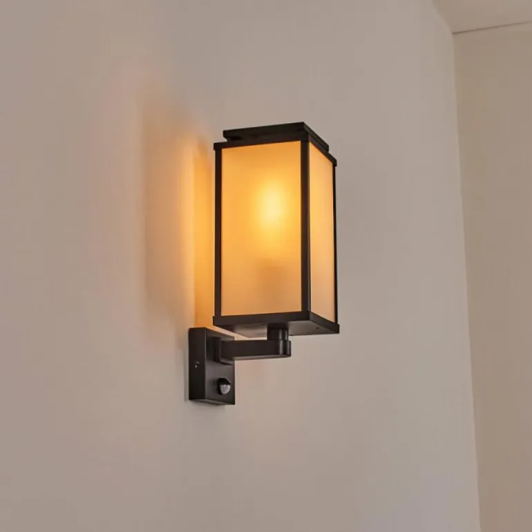 Cadafaes Lampe murale d´extérieur Noir, 1 lumière, Détecteur de mouvement