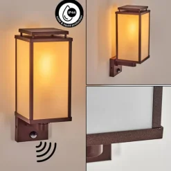 Cadafaes Lampe murale d´extérieur Rouille, 1 lumière, Détecteur de mouvement