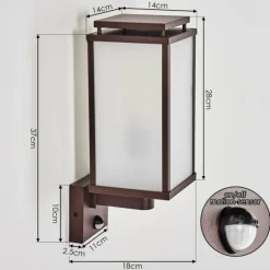 Cadafaes Lampe murale d´extérieur Rouille, 1 lumière, Détecteur de mouvement