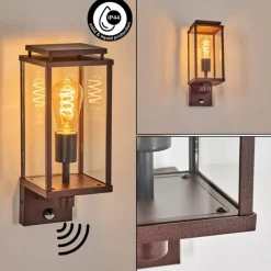 Cadafaes Lampe murale d´extérieur Rouille, 1 lumière, Détecteur de mouvement
