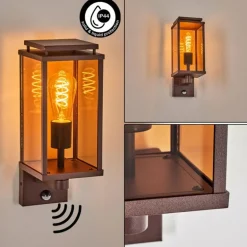 Cadafaes Lampe murale d´extérieur Rouille, 1 lumière, Détecteur de mouvement