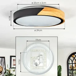 Cadaixo Plafonnier, Panel LED Écru, Noir, Blanc, 1 lumière