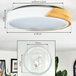 Cadaixo Plafonnier, Panel LED Écru, Blanc, 1 lumière