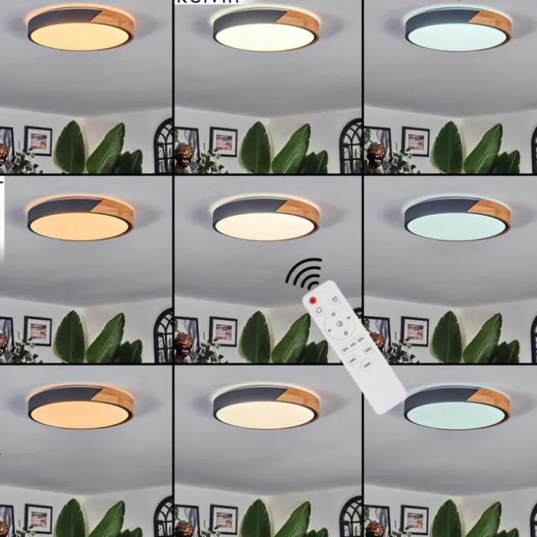 Cadaixo Plafonnier, Panel LED Blanc, 1 lumière, Télécommandes