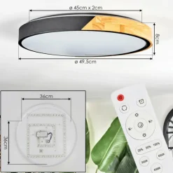 Cadaixo Plafonnier, Panel LED Blanc, 1 lumière, Télécommandes