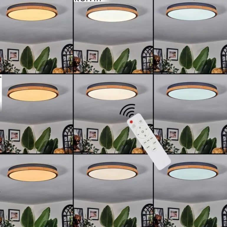 Cadaixo Plafonnier, Panel LED Blanc, 1 lumière, Télécommandes
