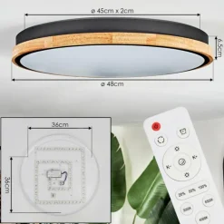 Cadaixo Plafonnier, Panel LED Blanc, 1 lumière, Télécommandes