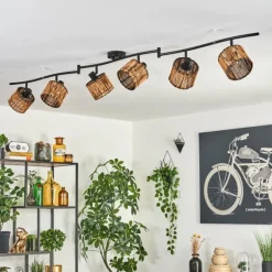 Cando Plafonnier Noir, 6 lumières
