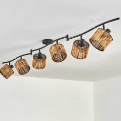 Cando Plafonnier Noir, 6 lumières