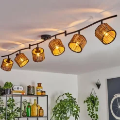 Cando Plafonnier Noir, 6 lumières