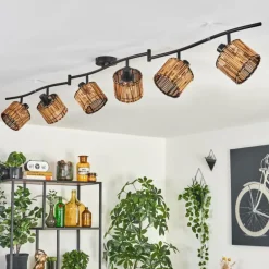 Cando Plafonnier Noir, 6 lumières