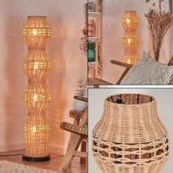 Cardeira Lampadaire Noir, 4 lumières