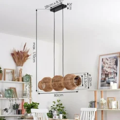 Cardeira Suspension, Suspension Noir, 3 lumières