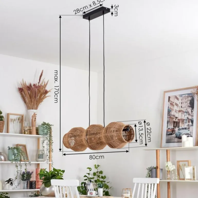 Cardeira Suspension, Suspension Noir, 3 lumières