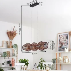 Cardeira Suspension, Suspension Noir, 3 lumières
