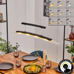 Casalino Suspension LED Noir, Transparent, 1 lumière