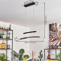 Casalino Suspension LED Noir, Transparent, 1 lumière