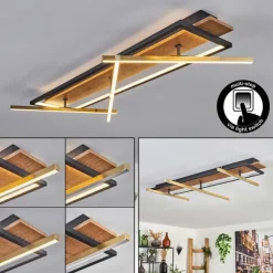 Cascada Plafonnier LED Laiton, Écru, Noir, 1 lumière